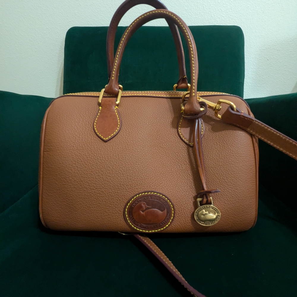 Dooney & Bourke All Weather Brown Gold Satchel